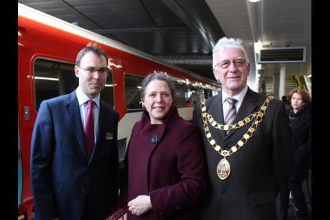 Opening of the new Platform 7 at Gatwick Airport station.